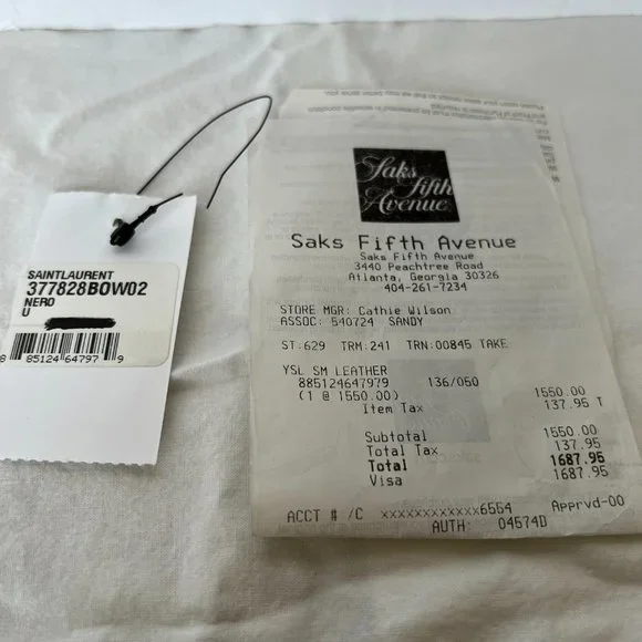 YSL Saint Laurent MONOGRAM CHAIN WALLET | BLACK GRAIN DE POUDRE EMBOSSED LEATHER - Picture 16 of 16